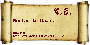 Murlasits Babett névjegykártya